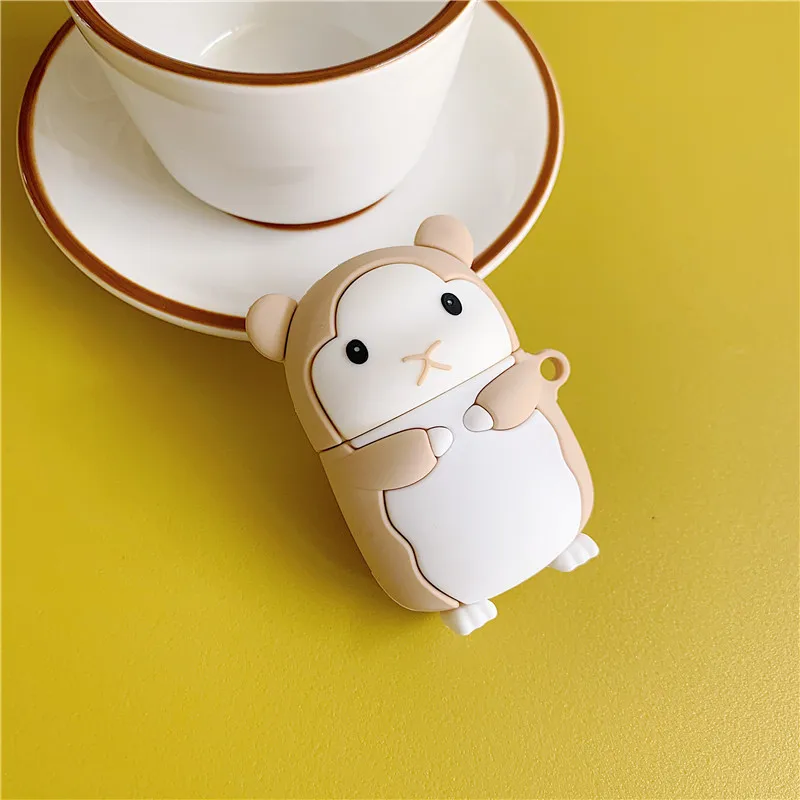 Чехол для наушников Airpods 2 чехол силиконовый милый цвет медведь Обложка Микки для Apple Air pods чехол для наушников кольцо ремешок - Цвет: 35A