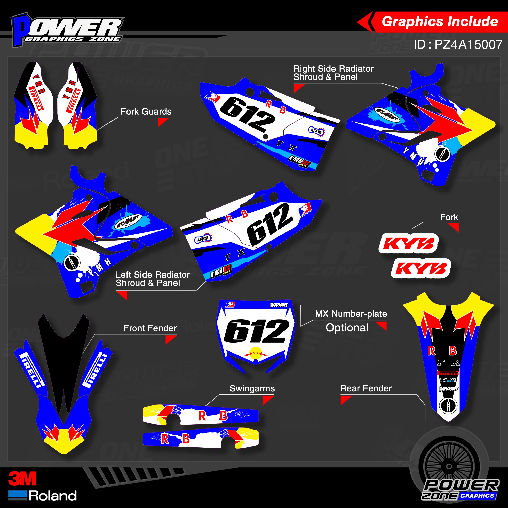 PowerZone пользовательские команды графики фоны наклейки 3 М Набор для YAMAHA 2015 2016 2017 2018