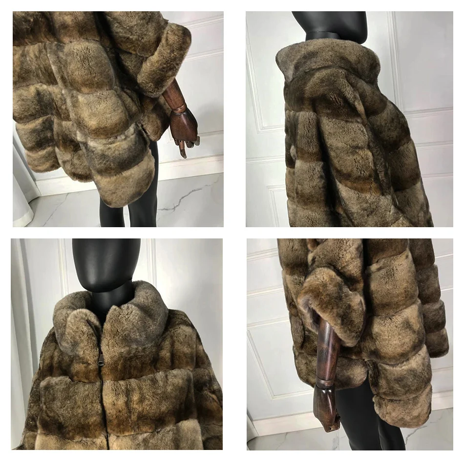 Натуральное меховое пальто с рукавом летучая мышь короткое кроличье меховое пальто Женская куртка с мехом кролика рекс