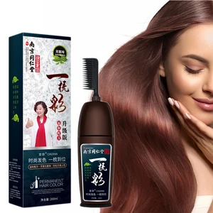 200ml Hair Dye Color Shampoo Beauty Nourishes Long Lasting Care for Men Women Home Salon With Comb