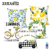2021 summer fruit style throw pillowcase yellow cushion cover lemon truck print polyester pillow covers home decor pillowslip