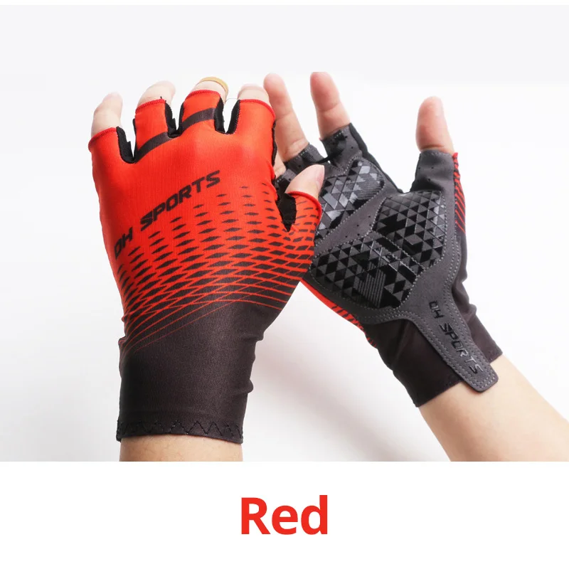 Half Gloves Red 1 пара велосипедных перчаток с полными/полными пальцами, 1 пара велосипедных носков, мужские и женские спортивные велосипедные перчатки, набор гоночных велосипедных перчаток - Цвет: Half Gloves Red