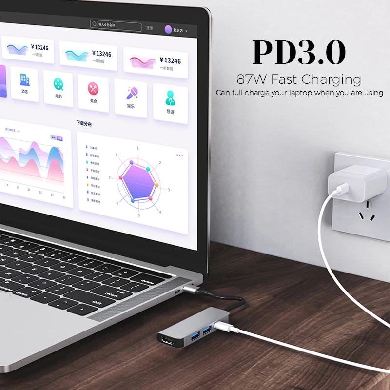 Док-станция Usb C 3 на HDMI хаб с 5/6/8/11 портами PD TF SD для Macbook Pro/Air | Компьютеры и офис