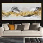 Скандинавская абстрактная Золотая черная лента, холст, картина на стену, художественные плакаты, печатные настенные картины для гостиной, дома