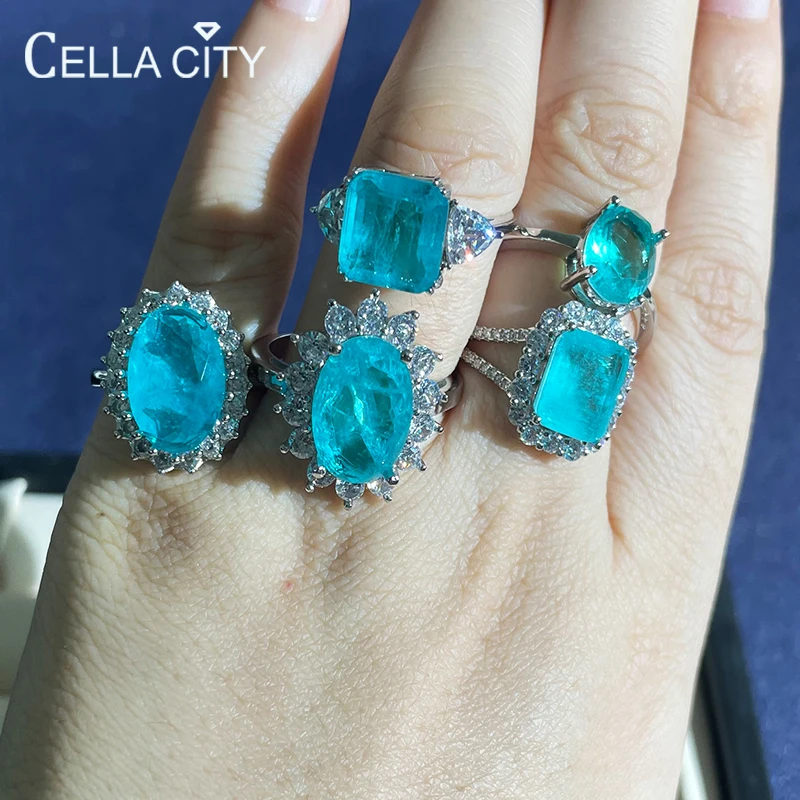 

Серебряное кольцо для очаровательной леди с турмалином Paraiba