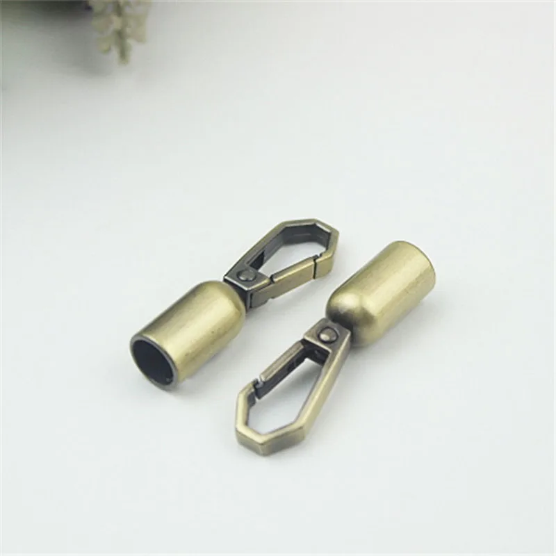 20Pcs 8x46mm Handbag Tassel Cap Clasp Hook Bag Hanger Metal Buckles Bags Strap Stopper Cord Lock DIY Hardware Accessories