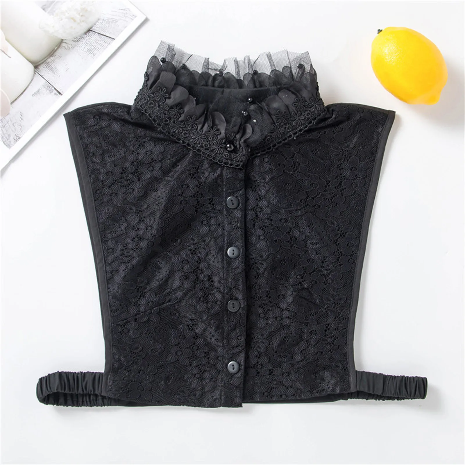 

Elegant Lace Fake Collar Cotton Detachable Collar Fake Women Vintage Stand False Blouse Collar Half Shirt