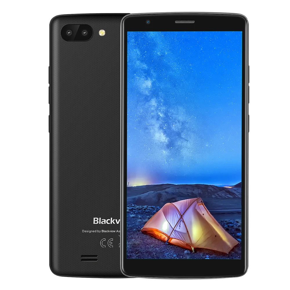 black Blackview A20 смартфон 5," 1 Гб+ 8 Гб MTK6580M четырехъядерный Android GO 18:9 экран 3G Две sim-карты модный тонкий мобильный телефон - Цвет: black
