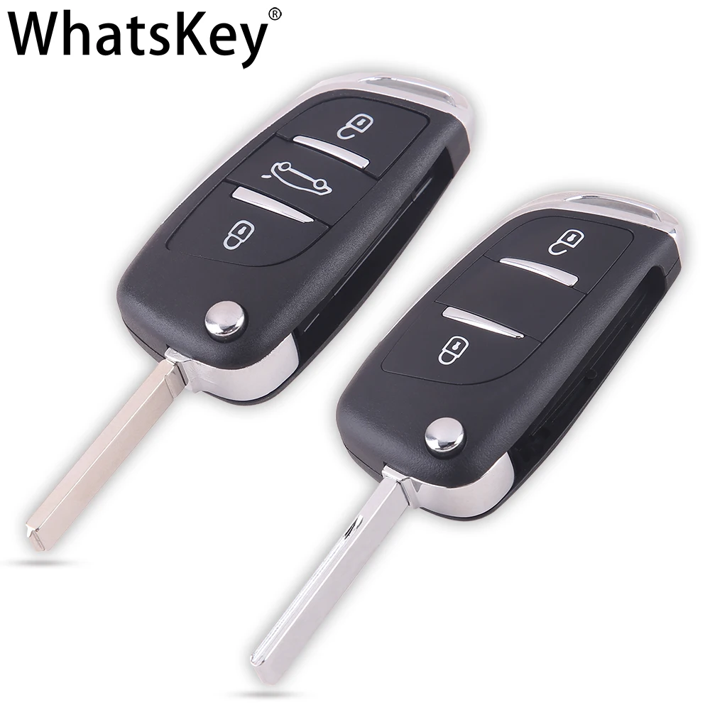 Модифицированный откидной дистанционный ключ WhatsKey ID46 с 3 кнопками для Peugeot 307 408 308