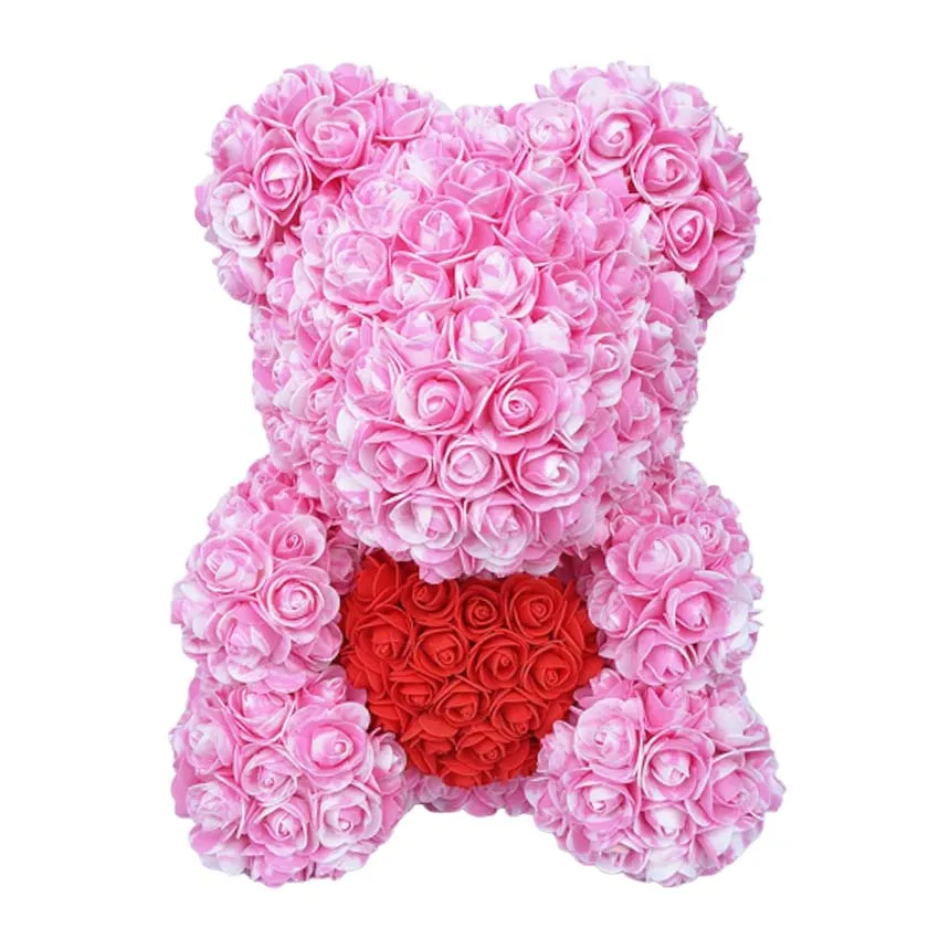 40 см мишки розы куклы ПЭ искусственная Роза ручная работа Романтическая любовь