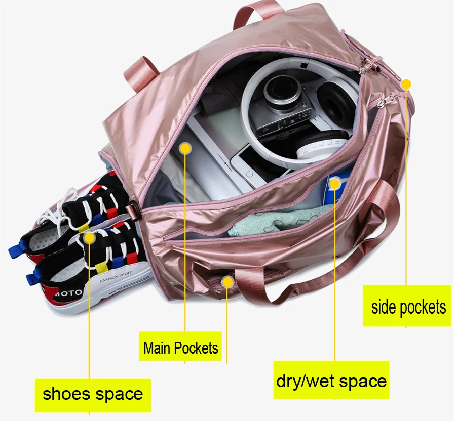 Glossy Yoga Mat Bag Fitness Lady Tote Travel Training Short-distance Large Capacity Lightweight Folding |