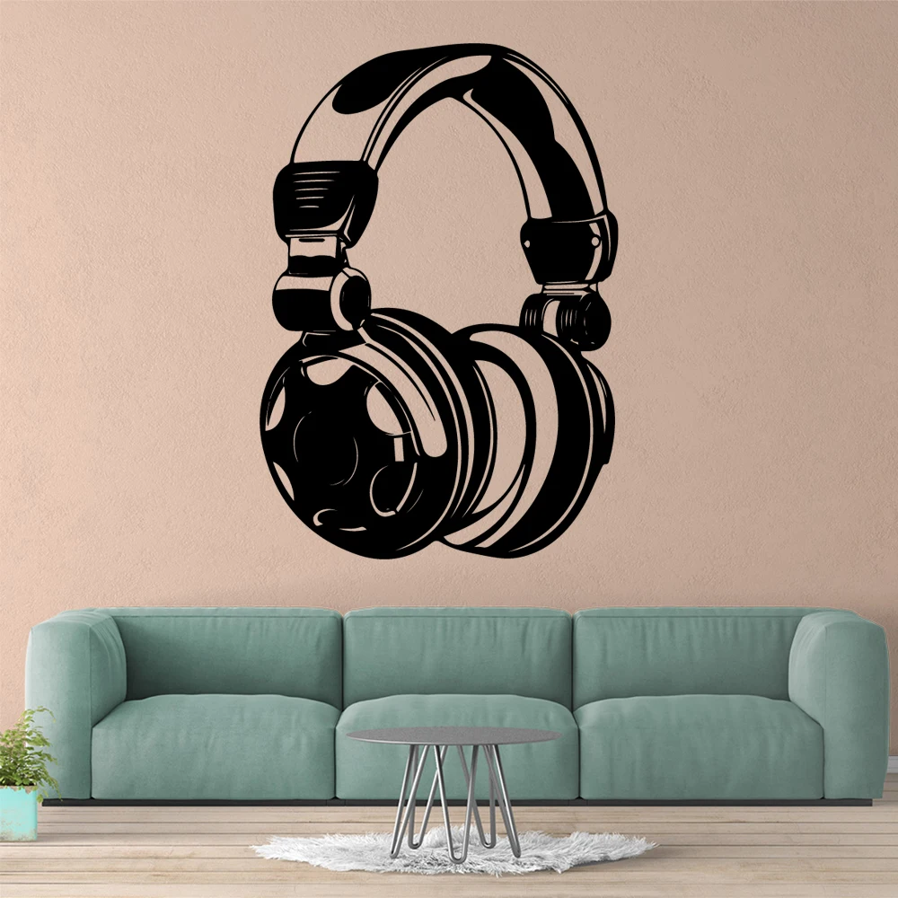 Симпатичные наушники настенные Стикеры декоративные наклейки домашний декор