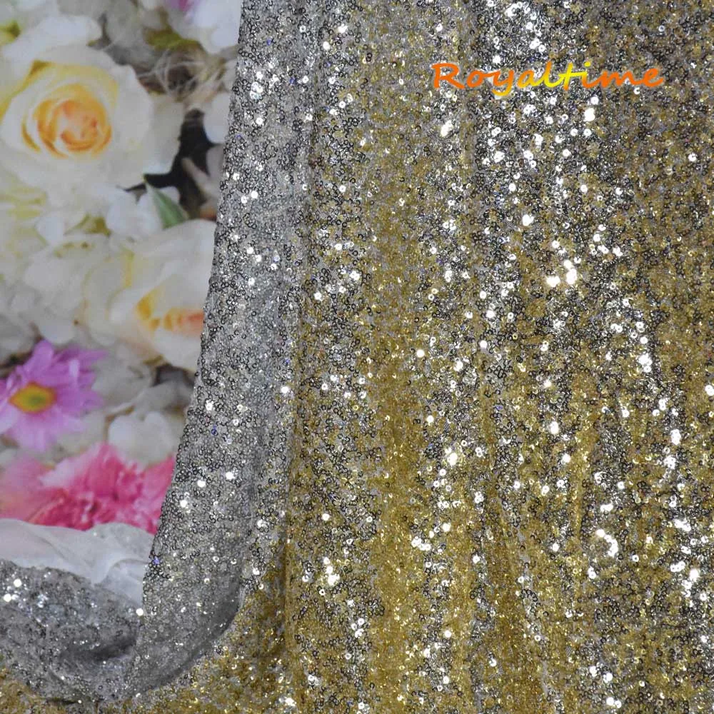 Градиентная королевская сине-серебряная ткань с блестками кружевная для платьев