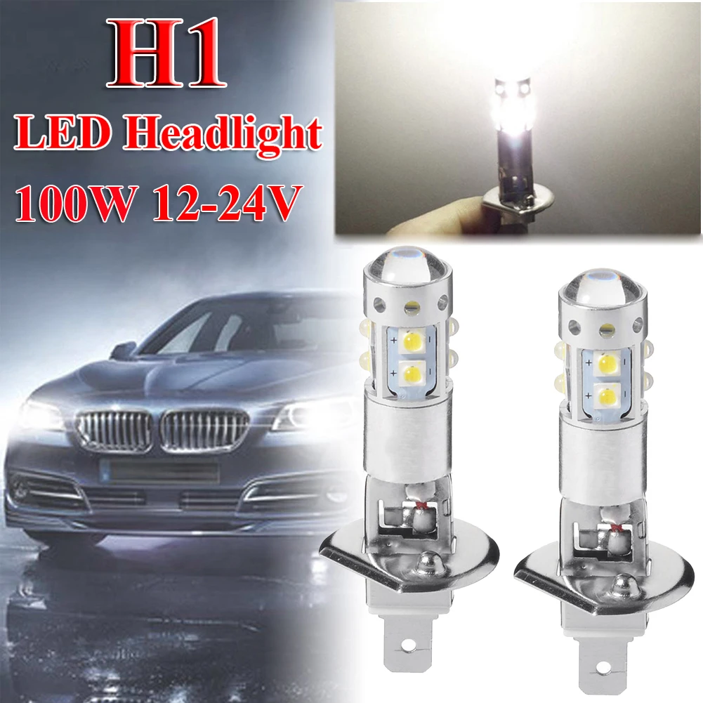 

2X 6000K H1 80W HIGH POWER COB LED HEADLIGHT HIGH LOW BEAM FOG LIGHT BULBS