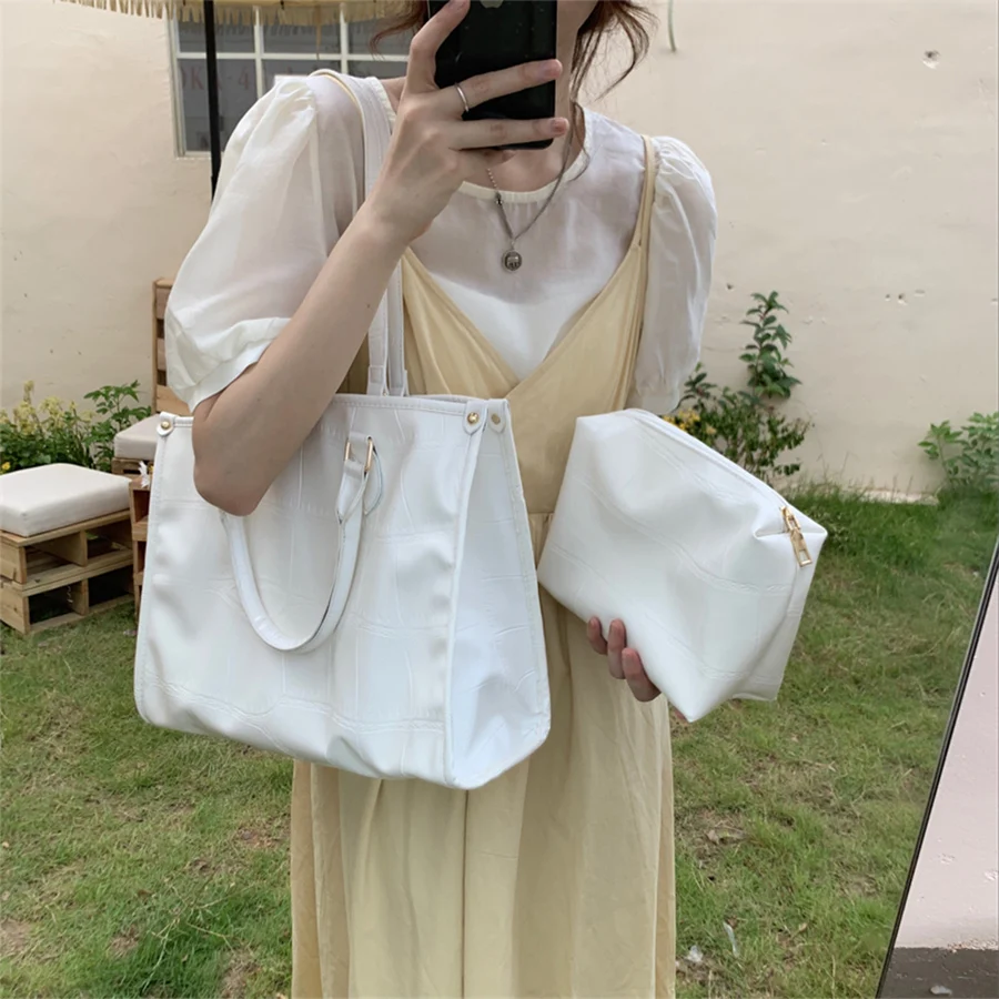 

Crocodile Print Tote Bag Luxury Brand Women Bags Design Ladies Hand Bags Purse Fashion Leather Handbags Shoulder Bags White Sac