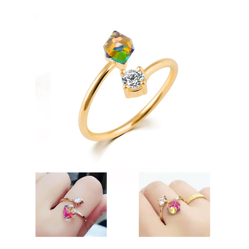 Винтажное женское кольцо из циркония с камнем уникальный стиль Кристалл розовое