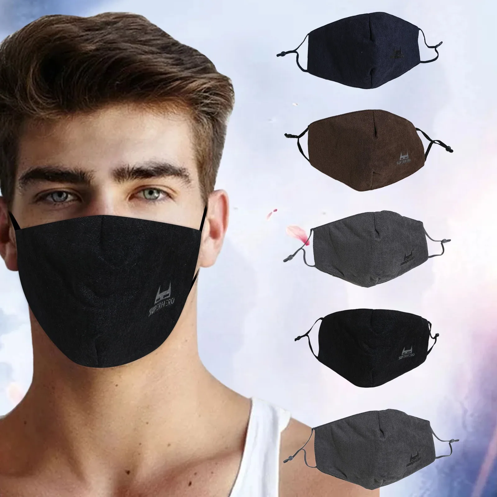 

Adult Cotton Face Masks For Face Men Face Mask Reuseable Adjustable Halloween Cosplay Masques Mascarillas Маска Mascaras