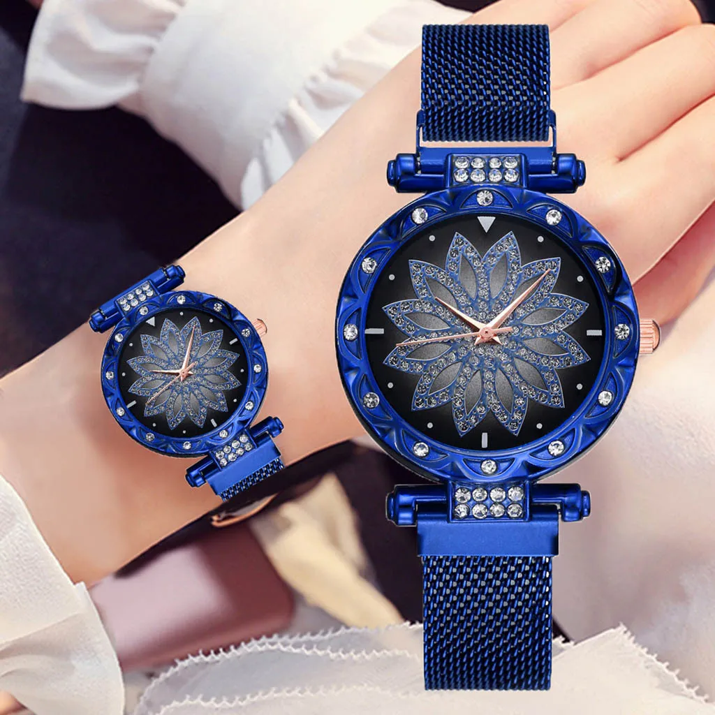 Маленькие часы модная заколка цветок для девочек на каждый день платье магнитная