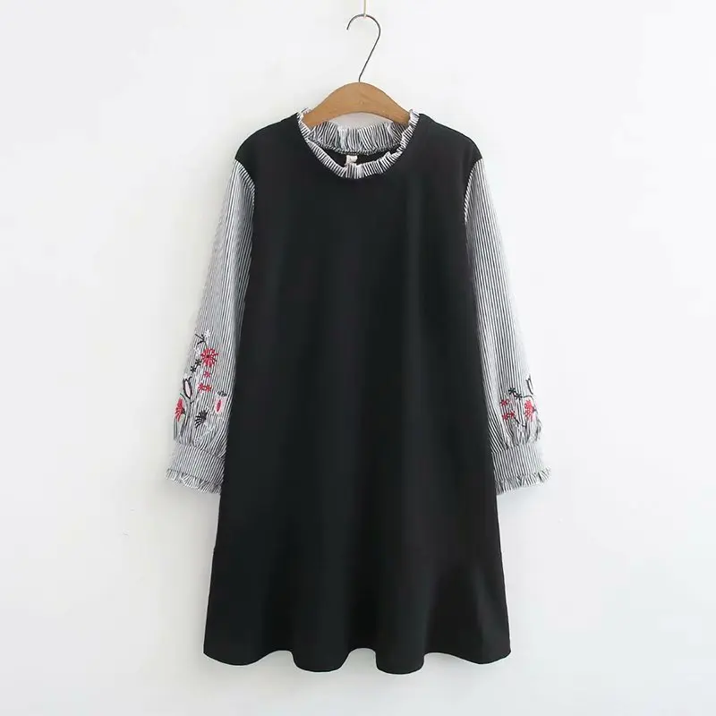 Повседневные платья размера плюс осень 2019 женское модное свободное платье с