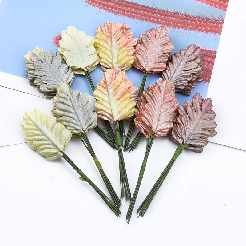 12 шт. рождественские украшения листья для дома свадебная брошь декоративные