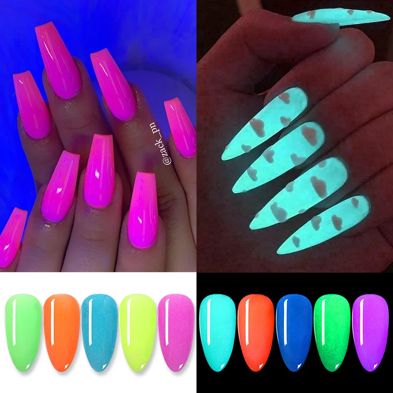 Флуоресцентная неоновая акриловая пудра NICOLE DIARY для ногтей 8 шт. с градиентным