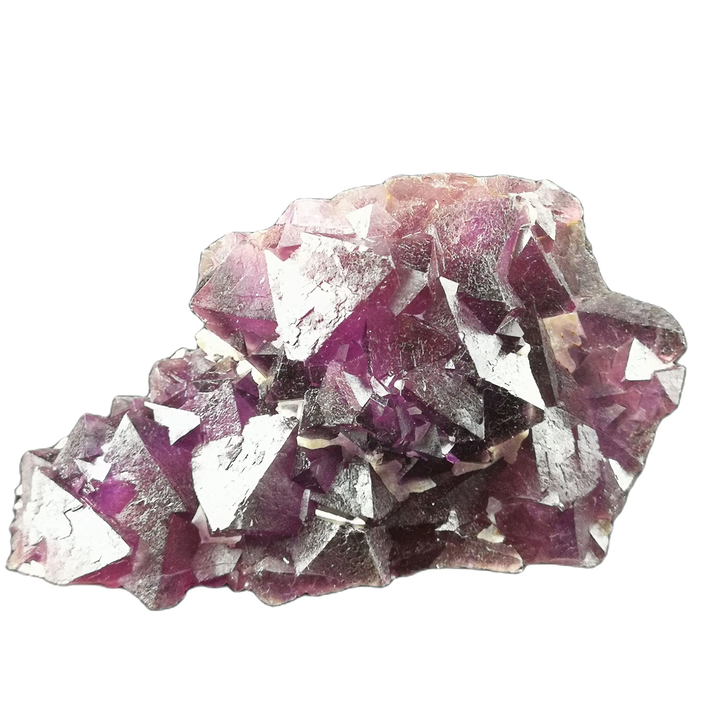 

163.3gNatural purple octahedral fluorite mineral specimen furniture ornaments