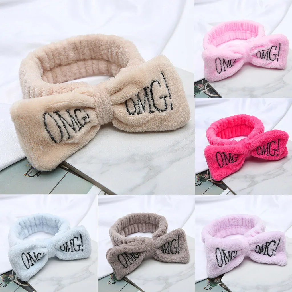 Женская повязка на голову s мягкая флисовая для макияжа кораллового цвета с