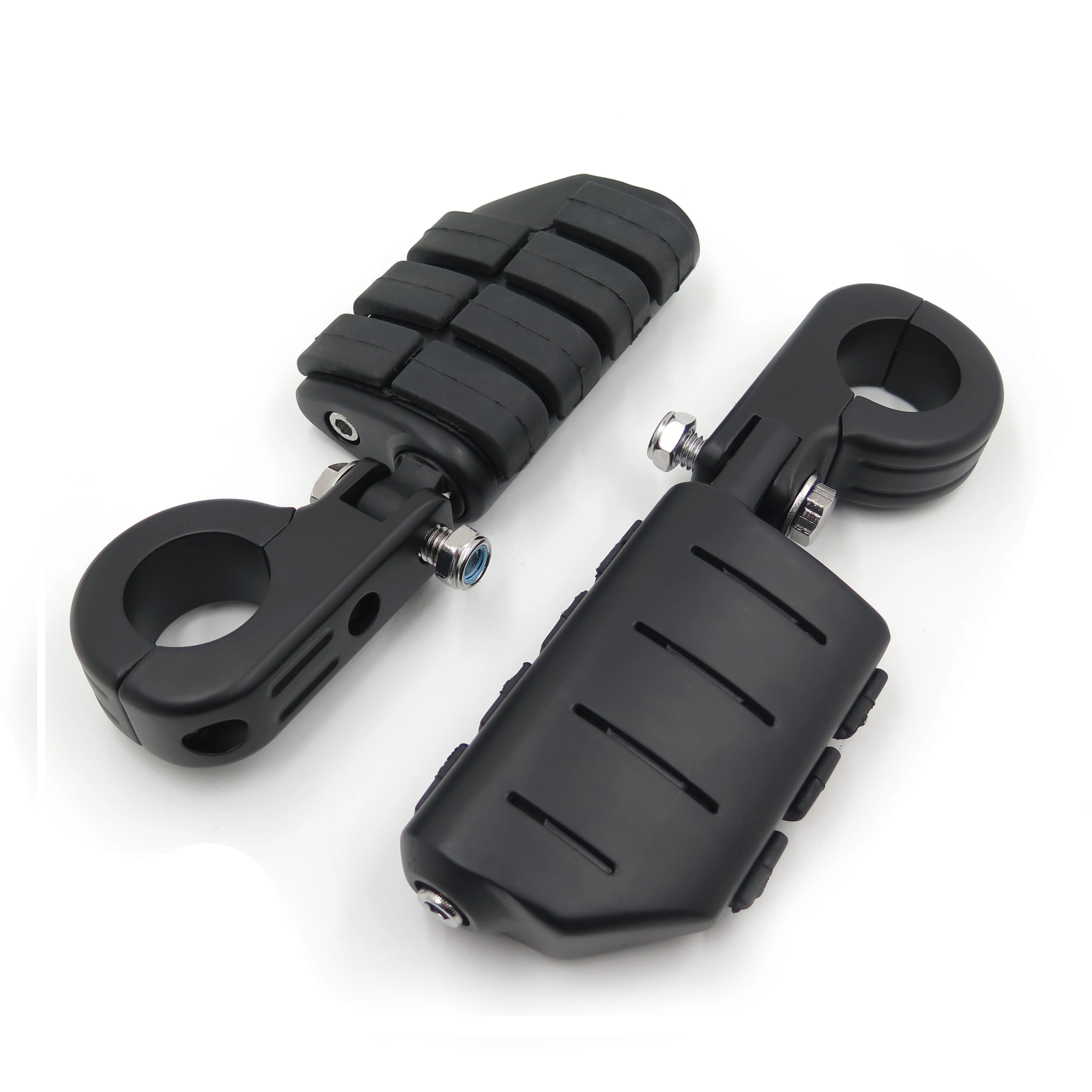 1 1/4" Kuryakyn Dually Highway P-clamps Large Foot Pegs For 