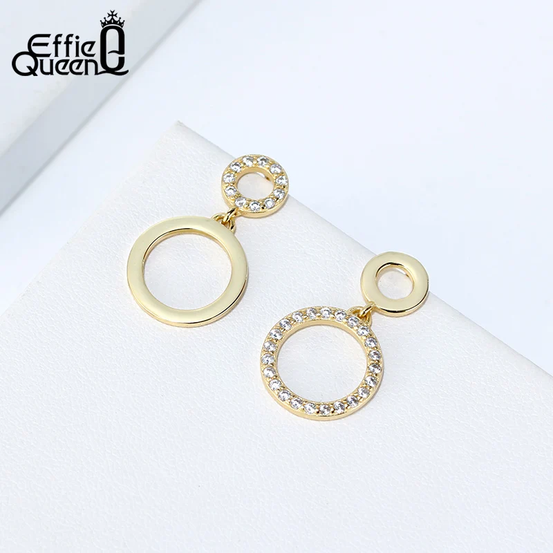 Effie Queen женский AAAA квадратные серьги-гвоздики из циркония 925 пробы Серебряное