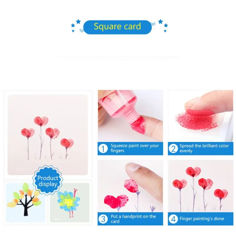 

30ml Finger Paint 6 Colors Set Washable Kids Finger Paint Supplies Gift for Kids G8TA