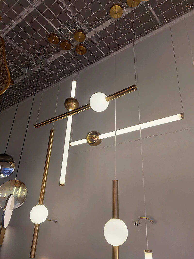 Iluminación LED colgante de decoración, accesorio de iluminación lineal para tienda/comedor/Bar, lámparas colgantes de suspensión de diseño