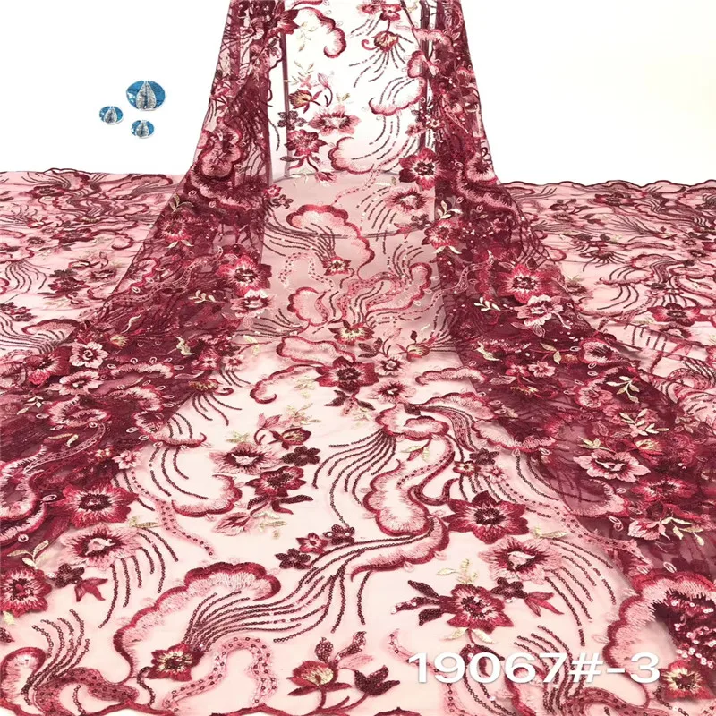 

NaXiu High Quality Lace African Lace Fabric With Sequins Nigerian Tulle Mesh Lace Fabrics For Party