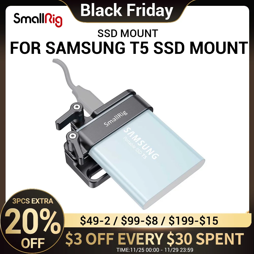 Держатель SmallRig для камеры Samsung T5 SSD, карманный кинотеатр Blackmagic Design 4K/6K, чехол SmallRig 2245 - изображение
