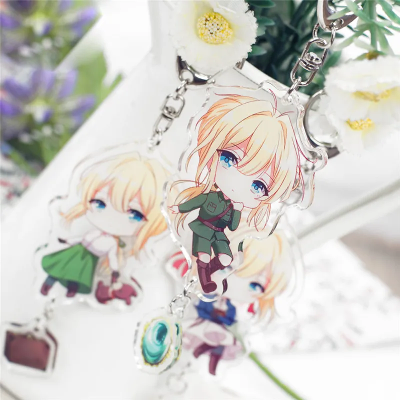 Аниме фиолетовый эвергарден аниме милый акриловый кулон брелок телефон Шарм