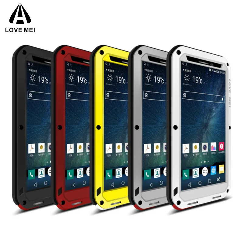 Чехол для LG V10 Оригинальный алюминиевый металлический чехол LOVE MEI + Gorilla Glass Shock Drop