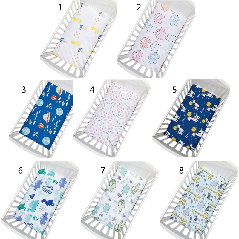 

70x130cm Newborn Baby Fitted Crib Sheet Cartoon Print Bed Sheet Soft Stretchy Infants Bed Mattress Cover for Unisex Baby