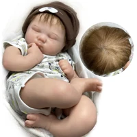 reborn doll silicone baby closed eyes solid head arms legs 20 soft newborn bebe menina macia rec%c3%a9m nascido de corpo inteiro