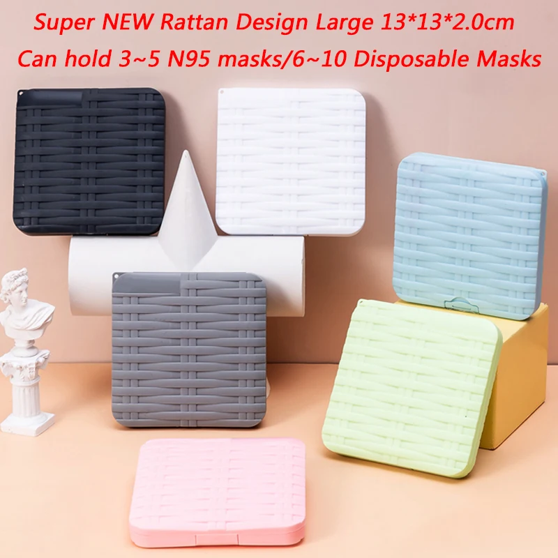 

Super NEW Rattan Disposable mask case mask storage case mask storage box organizer N95 Mask Storage Face mask storage case