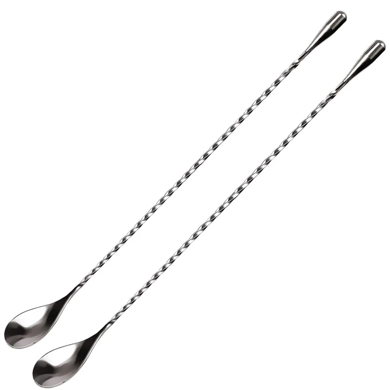 

Mixing Spoon Stainless Steel Set Of 2 Professional Cocktail Bar Tool (12 Inches) Japanese Style Teardrop End Design