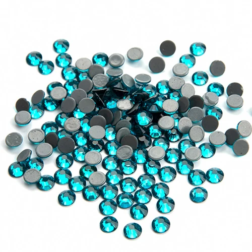Blue zircon Горячая фиксация Стразы SS6-SS34 полный цвет круглый клей основа стразы серый сзади Кристаллы Стразы Горячая фиксация на рюкзак - Цвет: Blue zircon