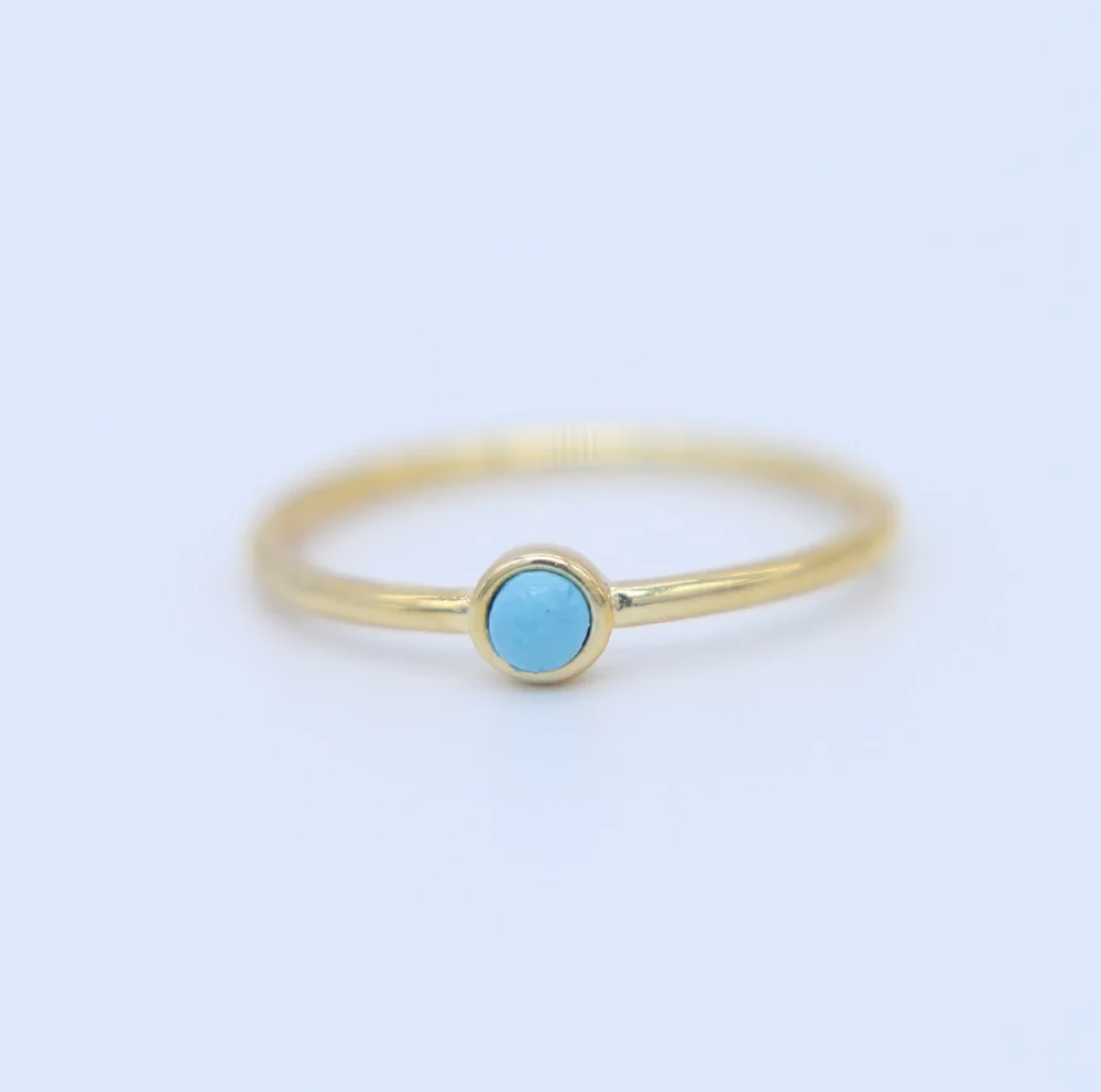 2020 Высококачественные золотые бирюзовые тонкие геометрические медные кольца на