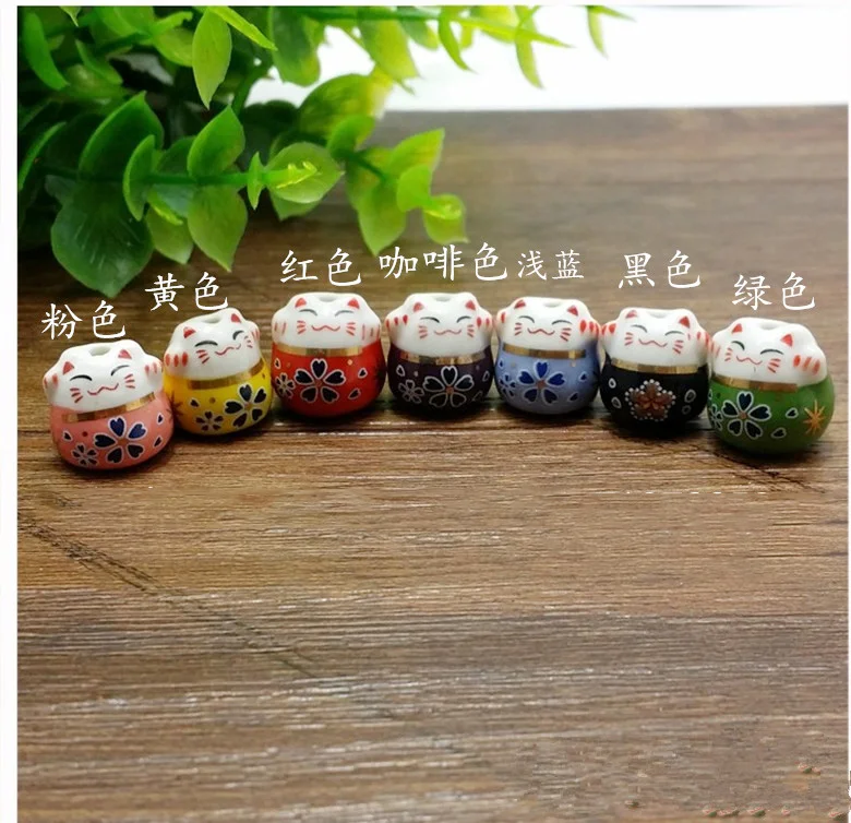 5 шт. милый кот Фортуна Kiten Maneki Neko керамика DIY для браслетов серьги декоративные подвески 2x2 см