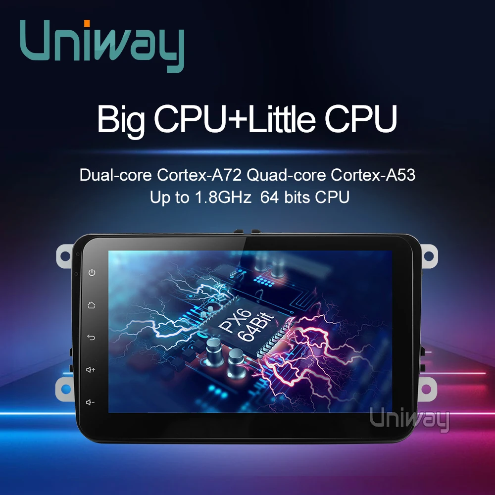 Автомобильный dvd плеер Uniway PX6 с gps навигацией на Android для Volkswagen VW golf passat b6 B7 Touran polo