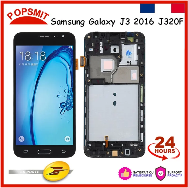 Super AMOLED для Samsung Galaxy J3 2016 J320F J320 J320FN ЖК дисплей сенсорный экран дигитайзер рамка
