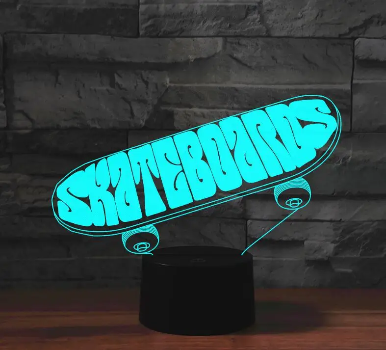 [Seven Neon] скейтборд акриловый 7 цветов Настольная лампа 3D Новинка Светодиодный