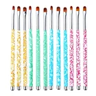 3 шт.набор, кисточки для наращивания ногтей с металлической ручкой