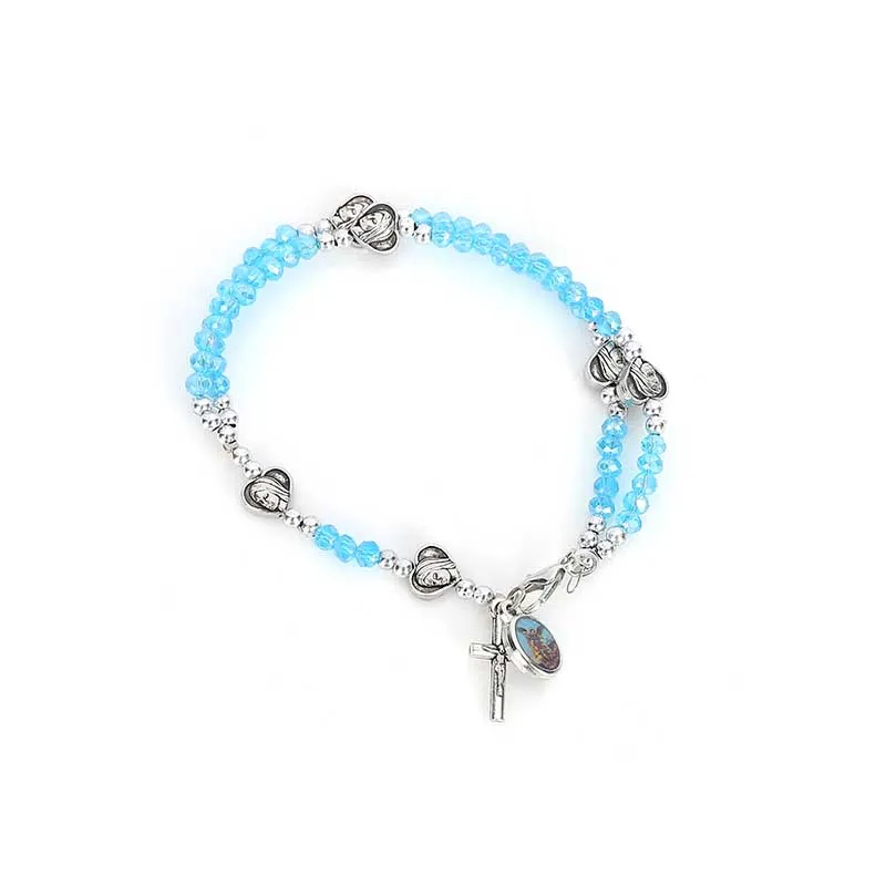 Браслет с застежкой Лобстер браслет четки кристаллами Сердце центр святая