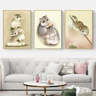 3x DIY масляная краска ing по номерам хомяк животные Триптих модульное колорирование картина художественная краска домашний декор Настенная Наклейка