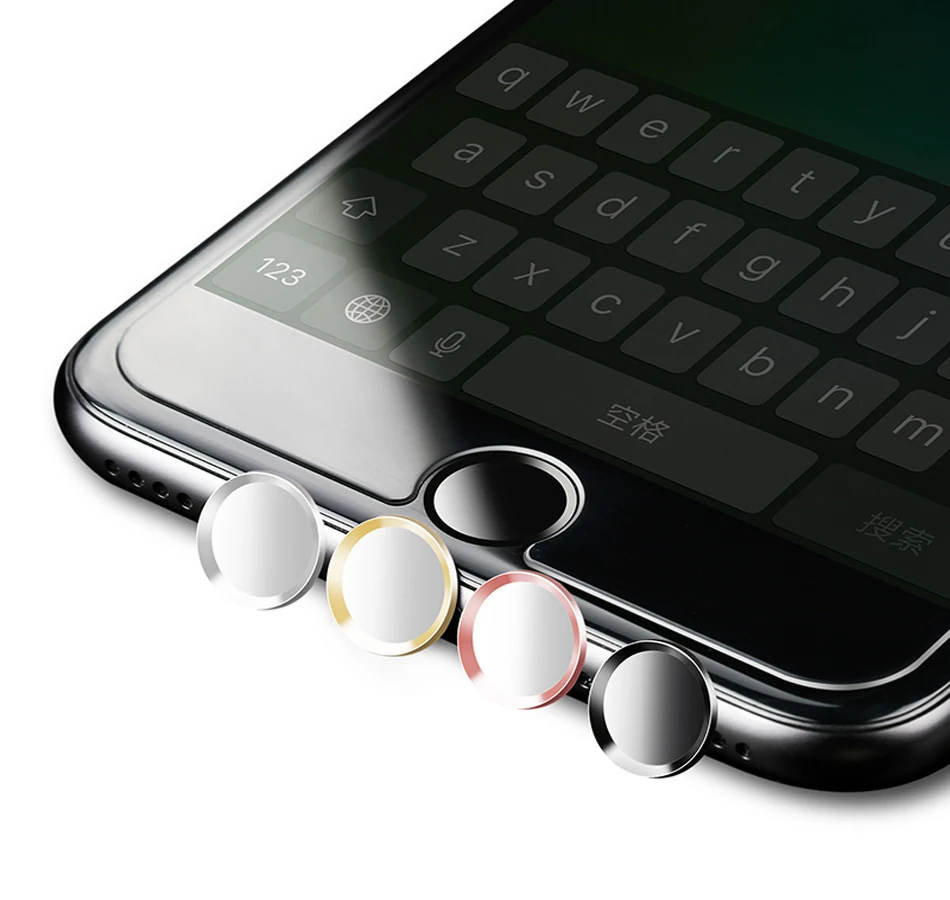2 шт для iphone наклейки на кнопку "домой" touch id iphone 6/7/5 наклейки на кнопку "домой" iphone 7 6S 8 кнопка наклейка Поддержка touch id дома