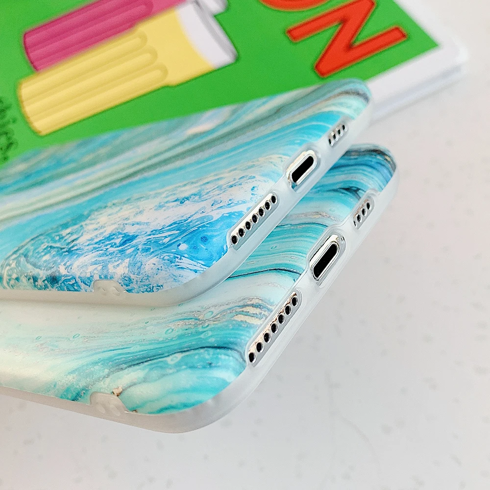 LOVECOM винтажный градиентный цветной мраморный чехол для телефона для iPhone 11 Pro Max XR XS Max 6 6S 7 8 Plus X Матовый Мягкий IMD чехол-накладка